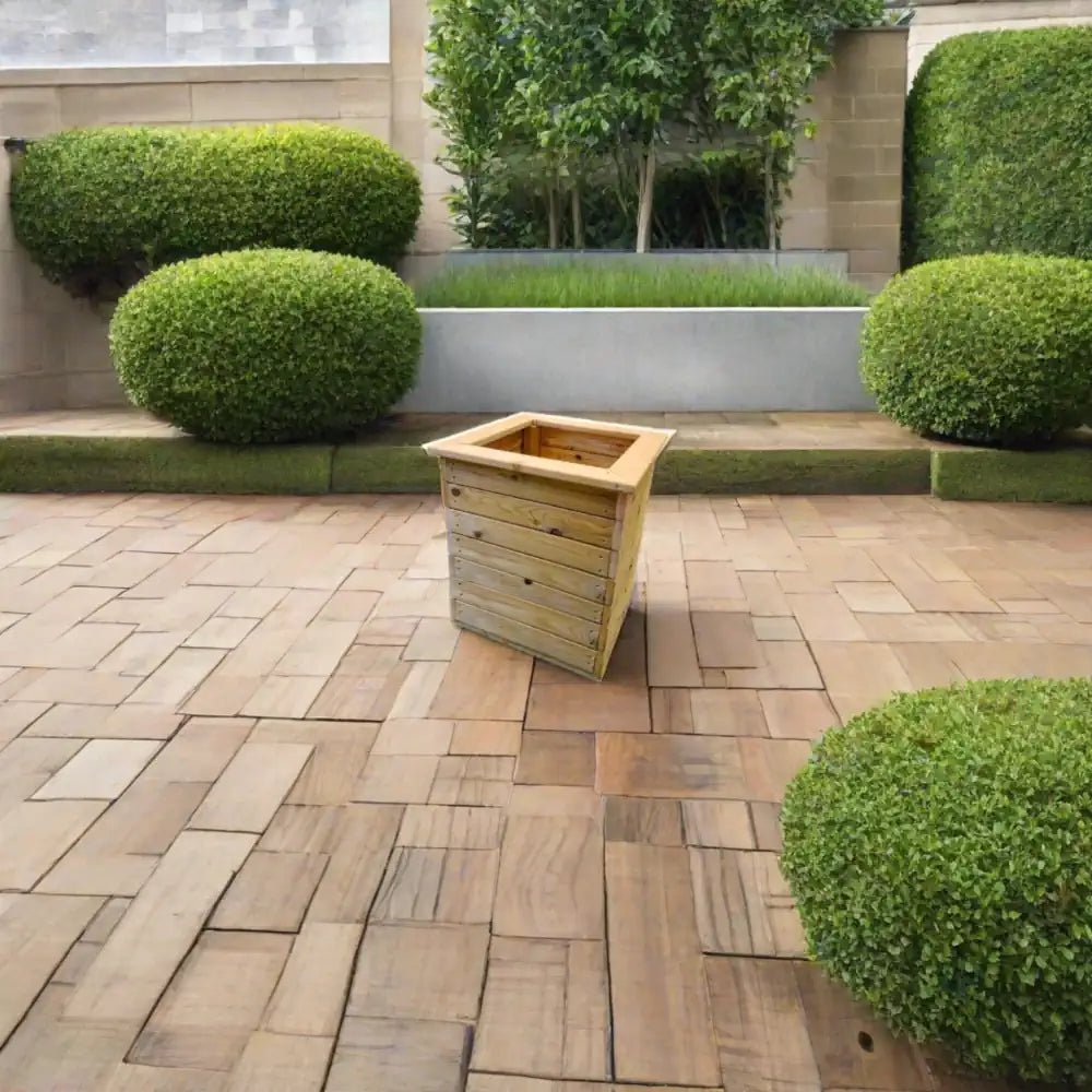 Deluxe Square Natural Redwood Planter