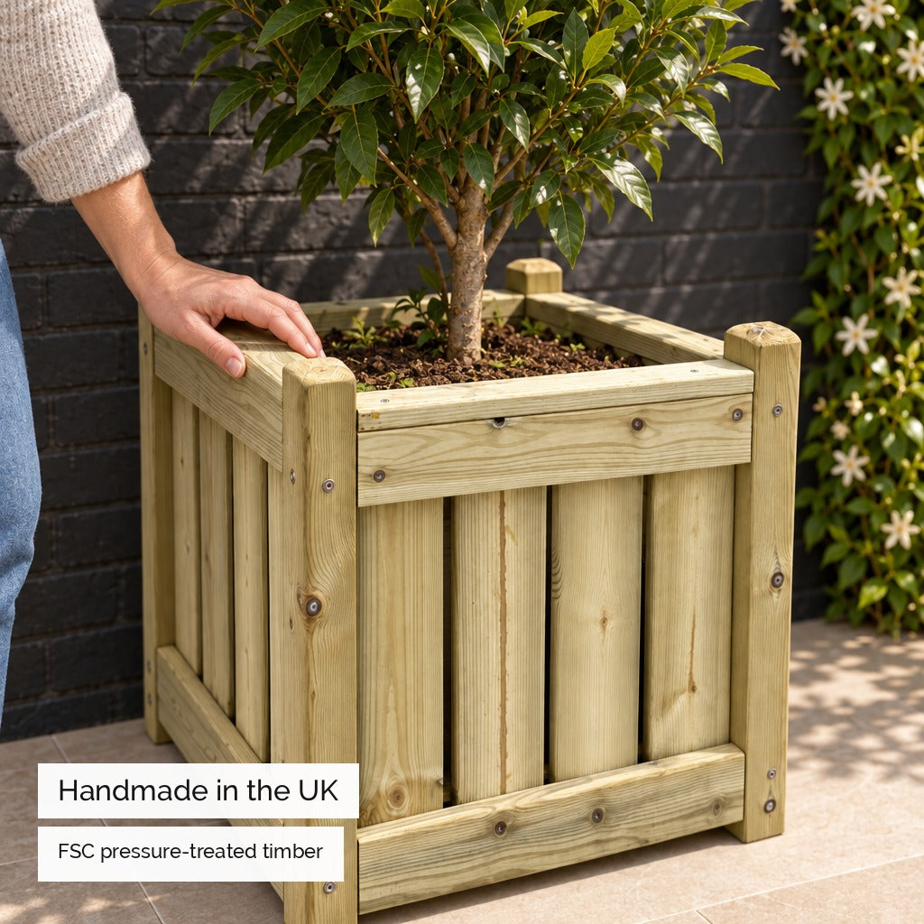 Elegant Square Planter - made in the UK