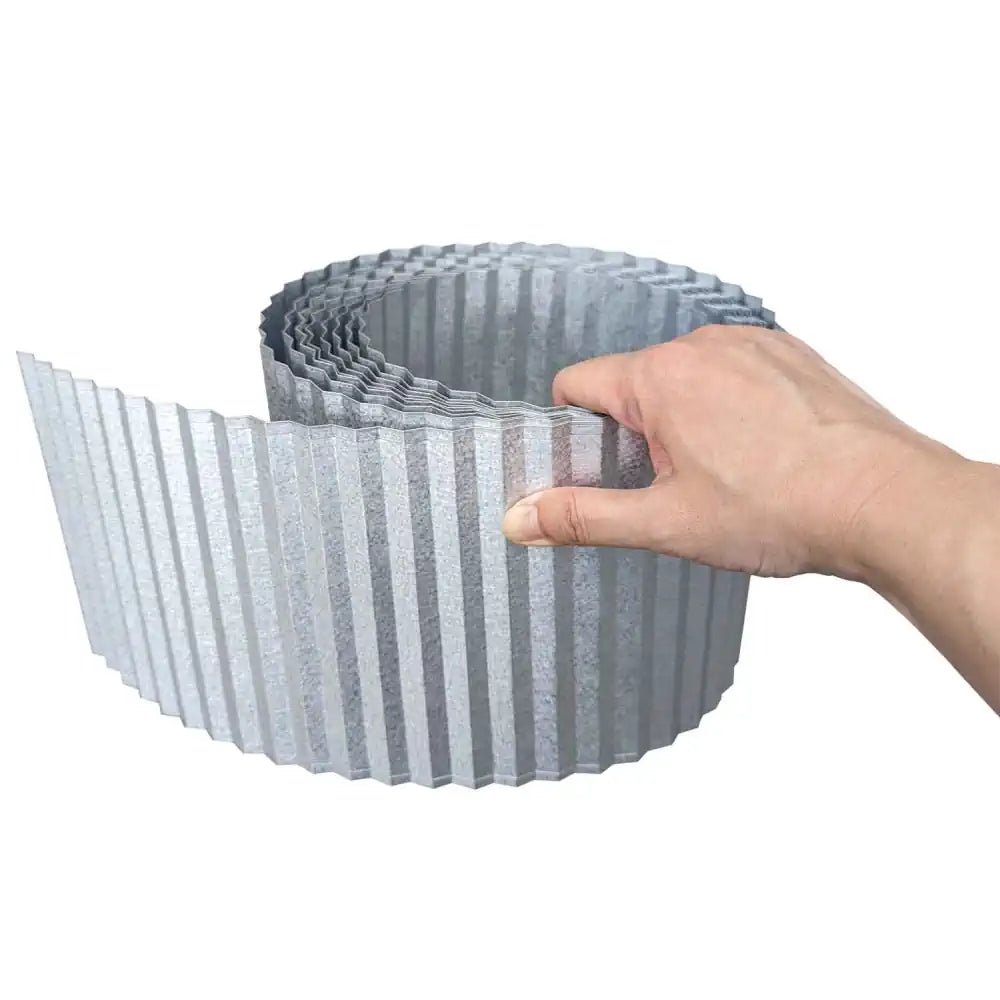 Galvanised Metal Heavy Duty Lawn Edging Roll - Wavy - 16.5cm Height