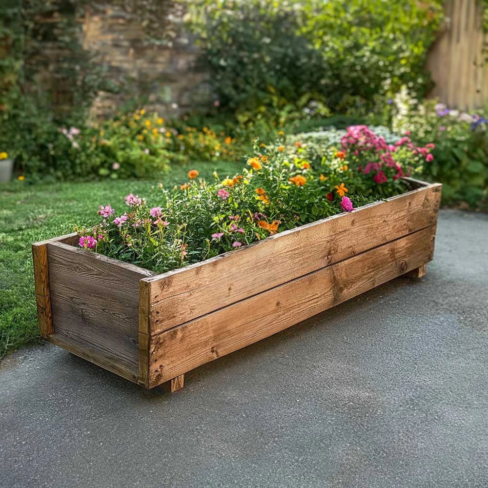 Pine Wooden Window Box Planter