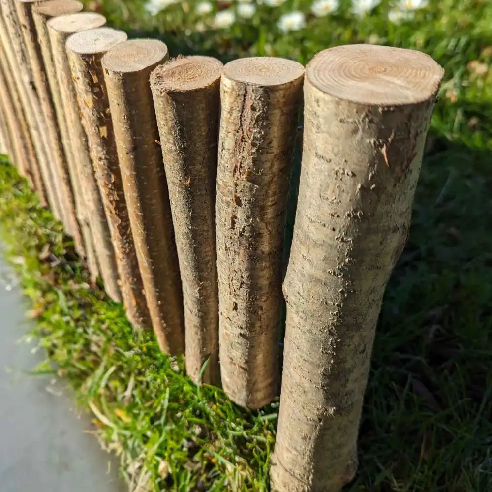 Hazel Log Roll Flexible Lawn Edging – 20cm Height