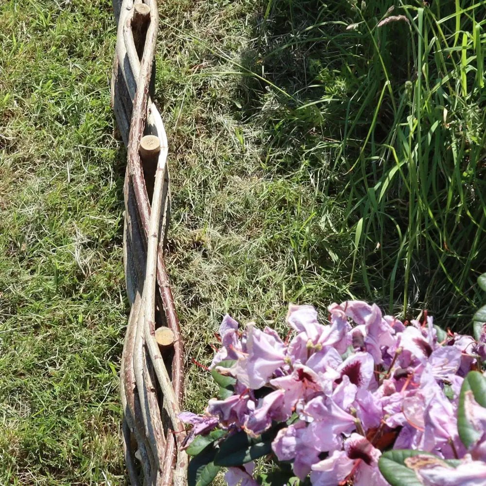 Woven Hazel Hurdle Lawn Edging – 22cm Height