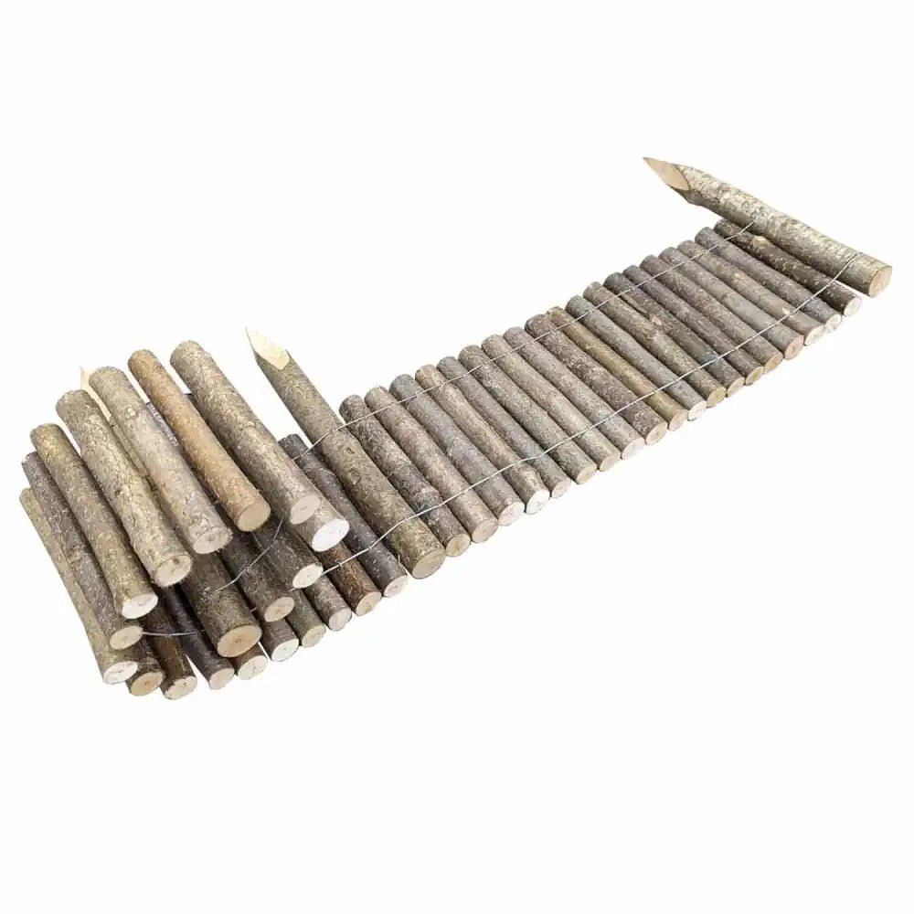 Hazel Log Roll Flexible Lawn Edging – 20cm Height