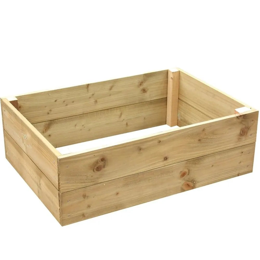 Premium Rectangular Wood Raised Bed