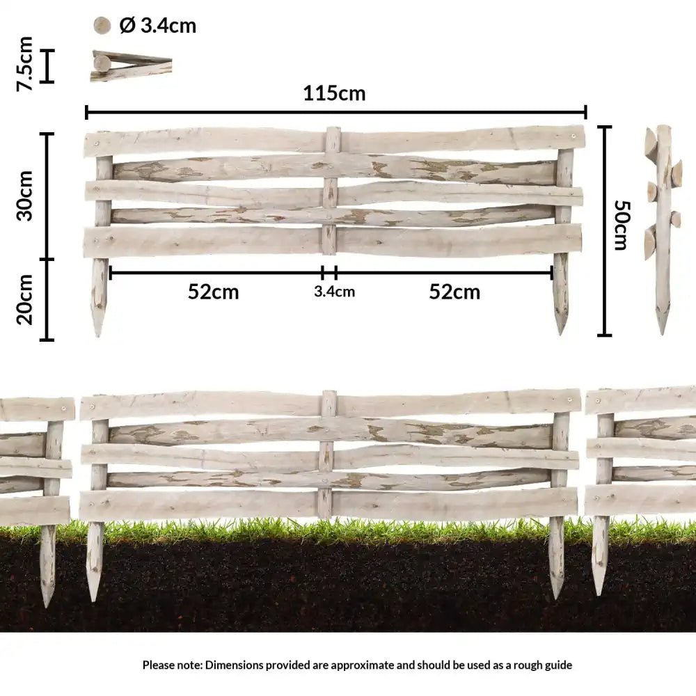 Premium Chestnut Lawn Edging - 30cm Height