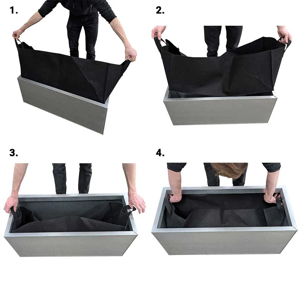 1.8m Black Pine Wooden Trough Planter with Feet