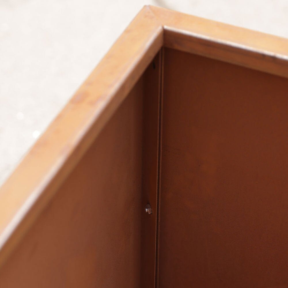 Pre-Rusted Corten Steel Straight Edge Cube Planter