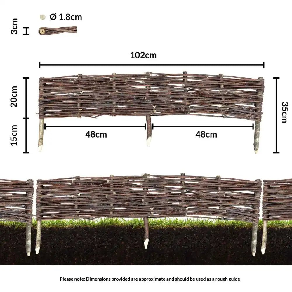 Willow Lawn Edging – 20cm Height