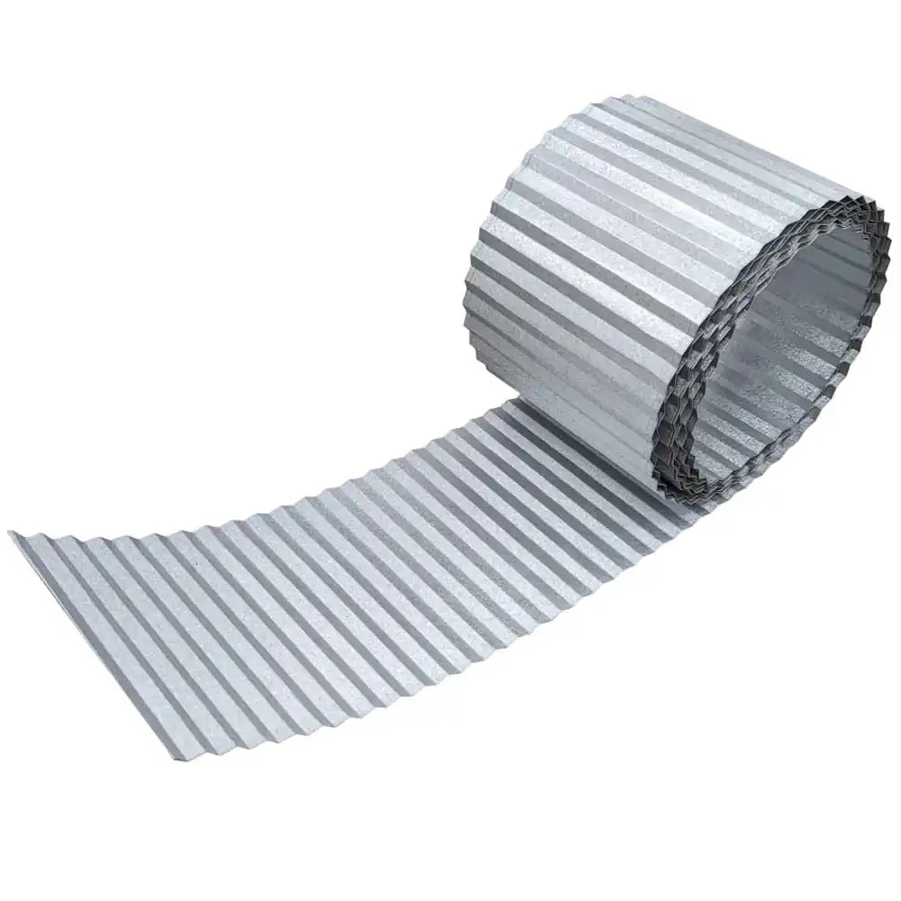 Galvanised Metal Heavy Duty Lawn Edging Roll - Wavy - 16.5cm Height