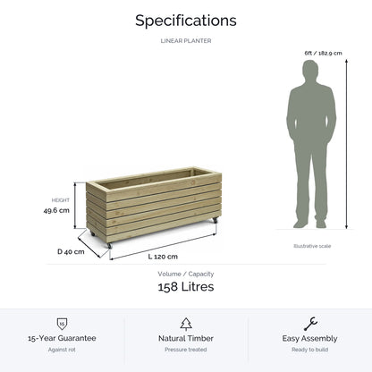 #120cm(L) x 40(W) x 44(H)
#With Wheels