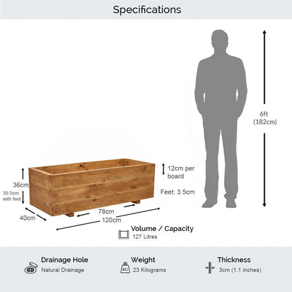 Wooden Decking Garden Planters - Pressure Treated