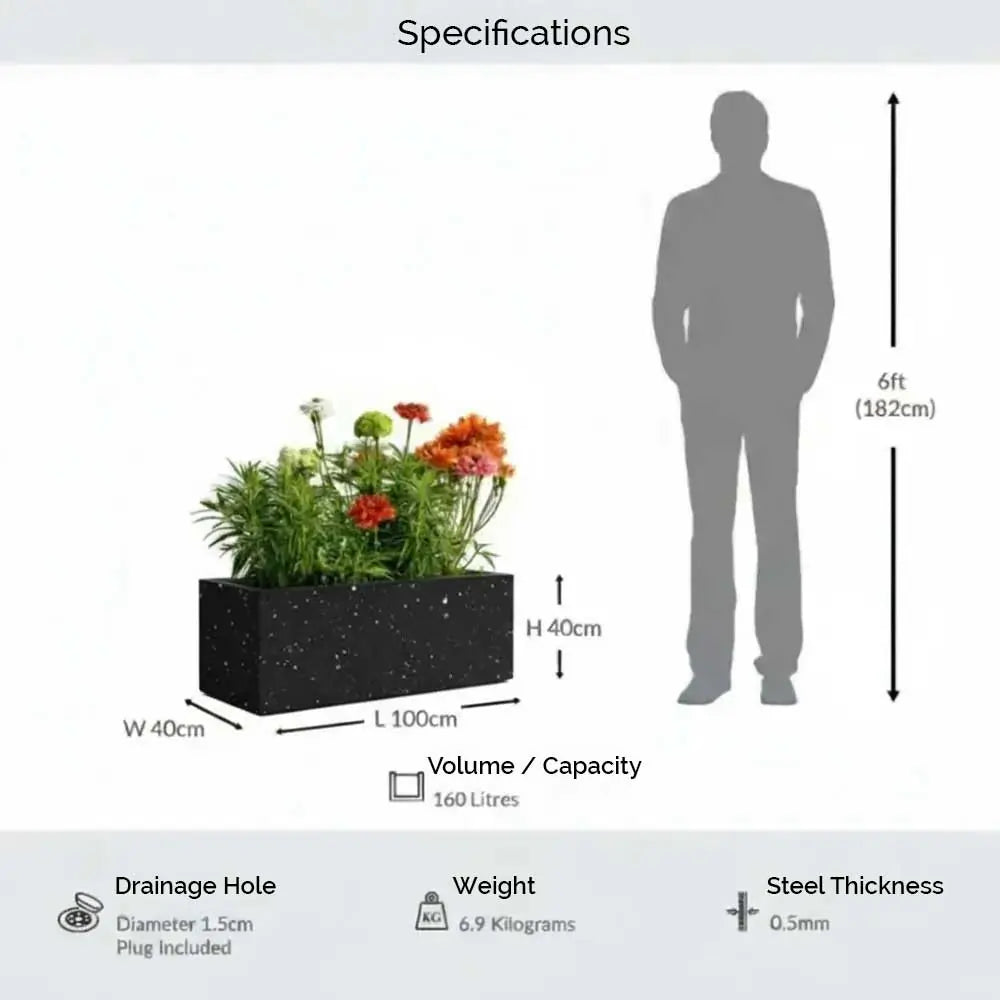 #Black Stone
#100cm(L) x 40cm(W) x 40cm(H)
#With Liner
#No Liner