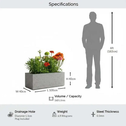 #Grey Stone
#100cm(L) x 40cm(W) x 40cm(H)
#With Liner
#No Liner