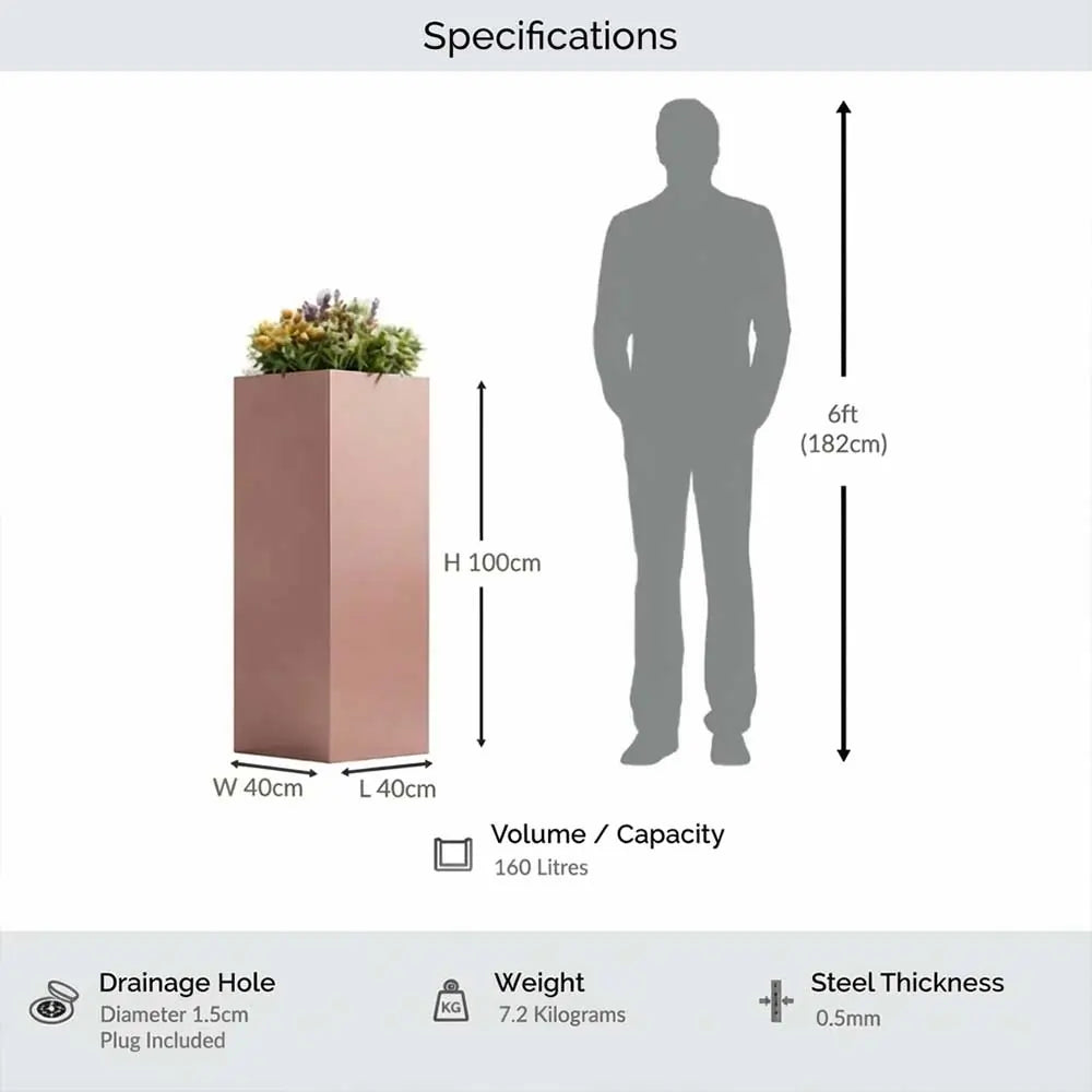 #40cm(L) x 40cm(W) x 100cm(H)
#Rose Gold