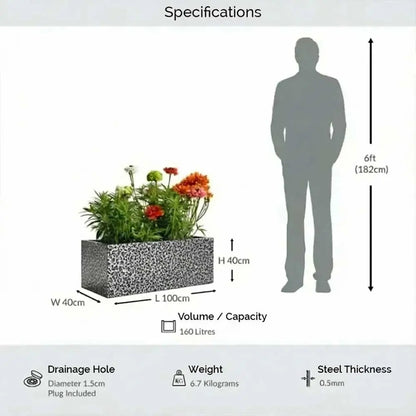 #Silver Black
#100cm(L) x 40cm(W) x 40cm(H)
#With Liner
#No Liner