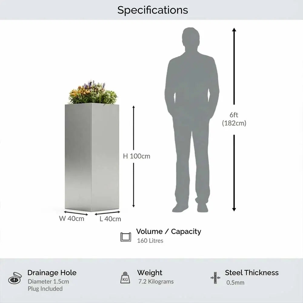 #40cm(L) x 40cm(W) x 100cm(H)
#silver