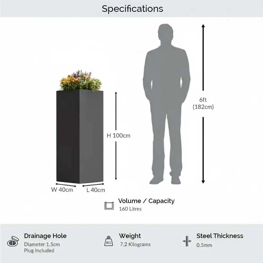 #40cm(L) x 40cm(W) x 100cm(H)
#grey