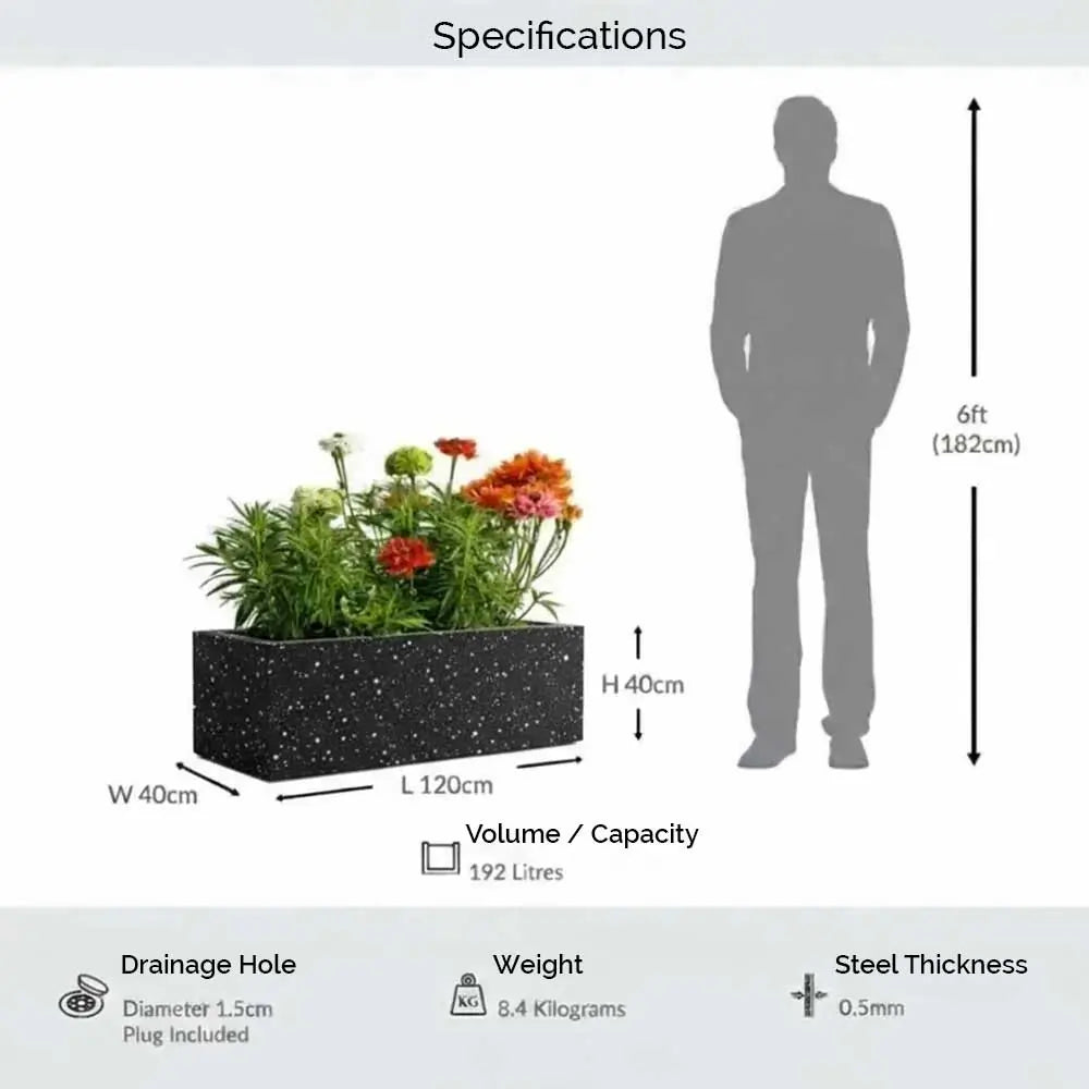 #Black Stone
#120cm(L) x 40cm(W) x 40cm(H)
#With Liner
#No Liner