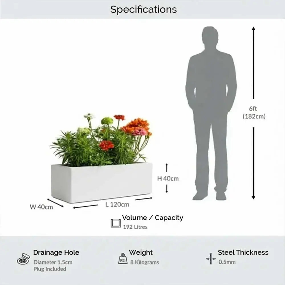 #White
#120cm(L) x 40cm(W) x 40cm(H)
#With Liner
#No Liner