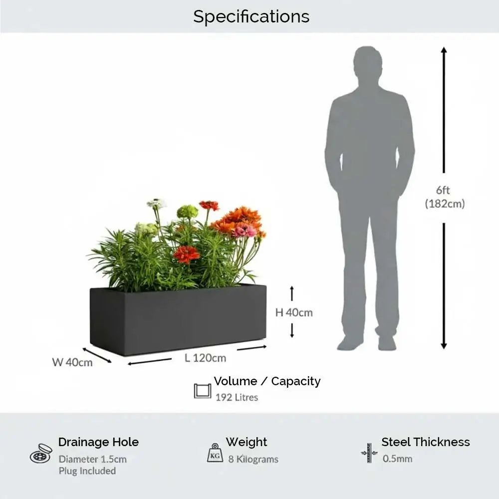 #Grey
#120cm(L) x 40cm(W) x 40cm(H)
#With Liner
#No Liner