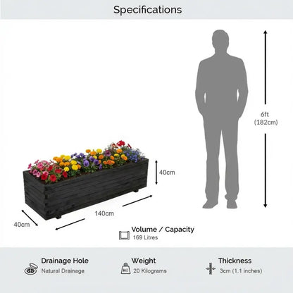 #black
#140cm(L) x 40cm(W) x 40cm(H)
#With Liner
#No Liner