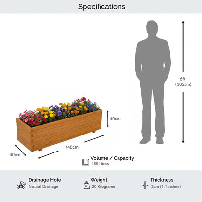 #natural
#140cm(L) x 40cm(W) x 40cm(H)
#With Liner
#No Liner