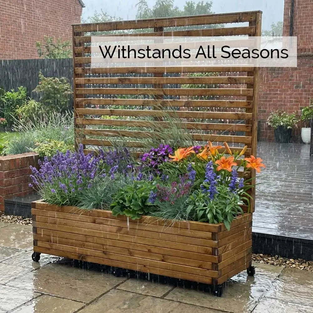 planter and trellis uk Wooden Planter with Trellis
