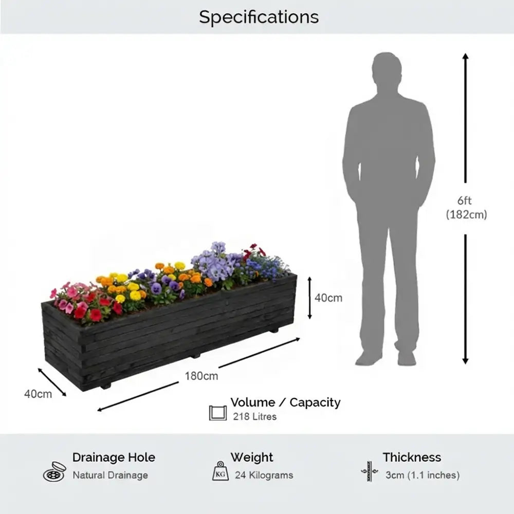 #black
#180cm(L) x 40cm(W) x 40cm(H)
#With Liner
#No Liner