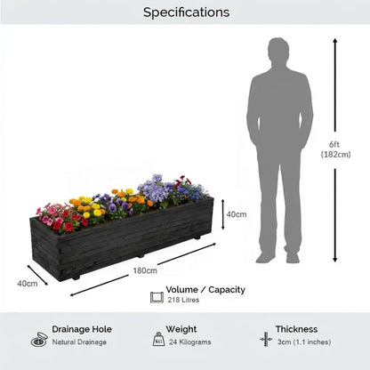 #black
#180cm(L) x 40cm(W) x 40cm(H)
#With Liner
#No Liner