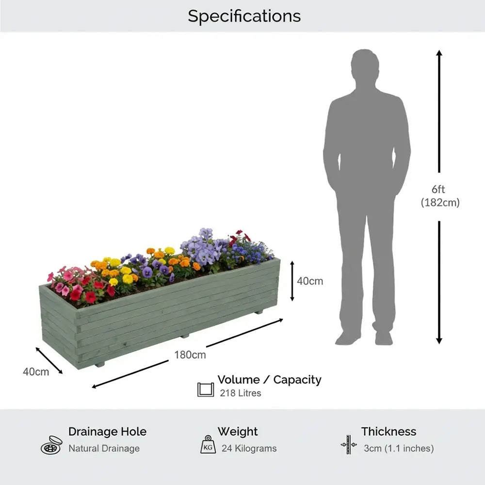 #green
#180cm(L) x 40cm(W) x 40cm(H)
#With Liner
#No Liner