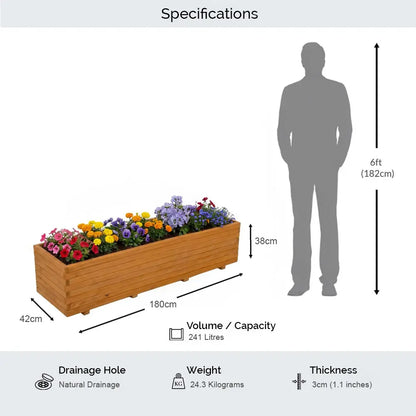 #natural
#180cm(L) x 42cm(W) x 38cm(H)
#With Liner
#No Liner