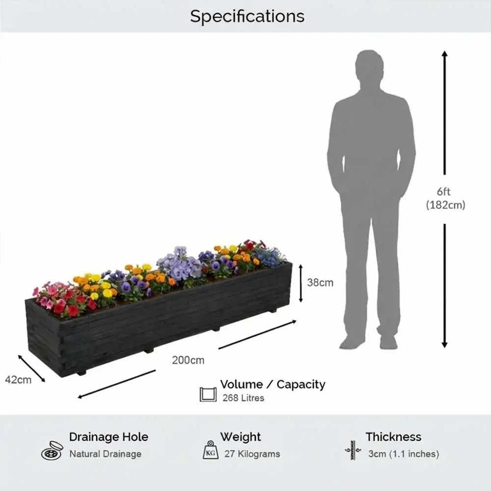 #black
#200cm(L) x 42cm(W) x 38cm(H)
#With Liner
#No Liner