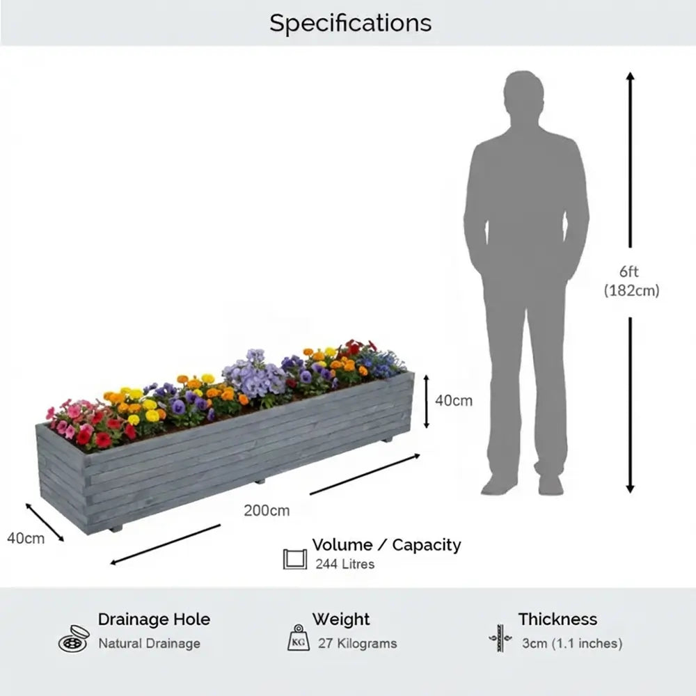 #grey
#200cm(L) x 40cm(W) x 40cm(H)
#With Liner
#No Liner