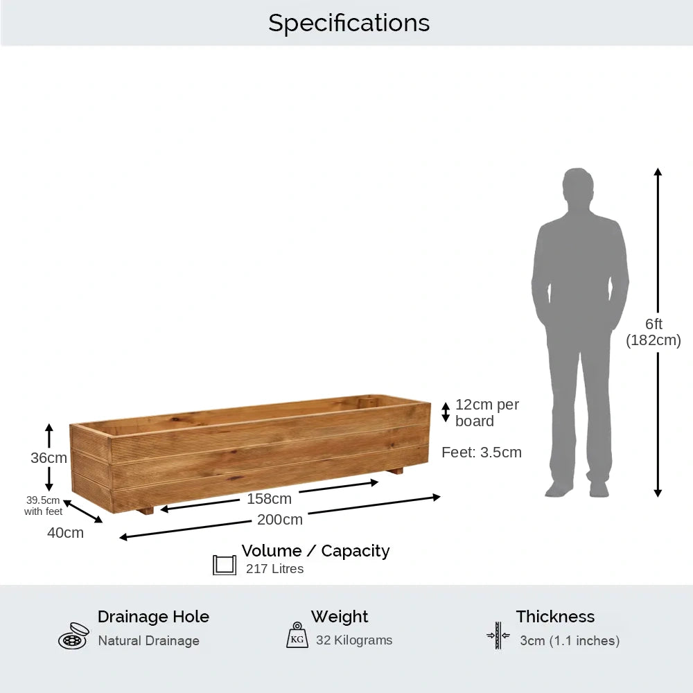 Wooden Decking Garden Planter - Pressure Treated