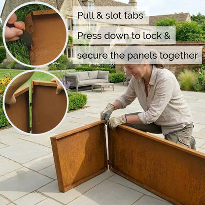 Pre-Rusted Corten Steel Straight Edge Long Trough Planter