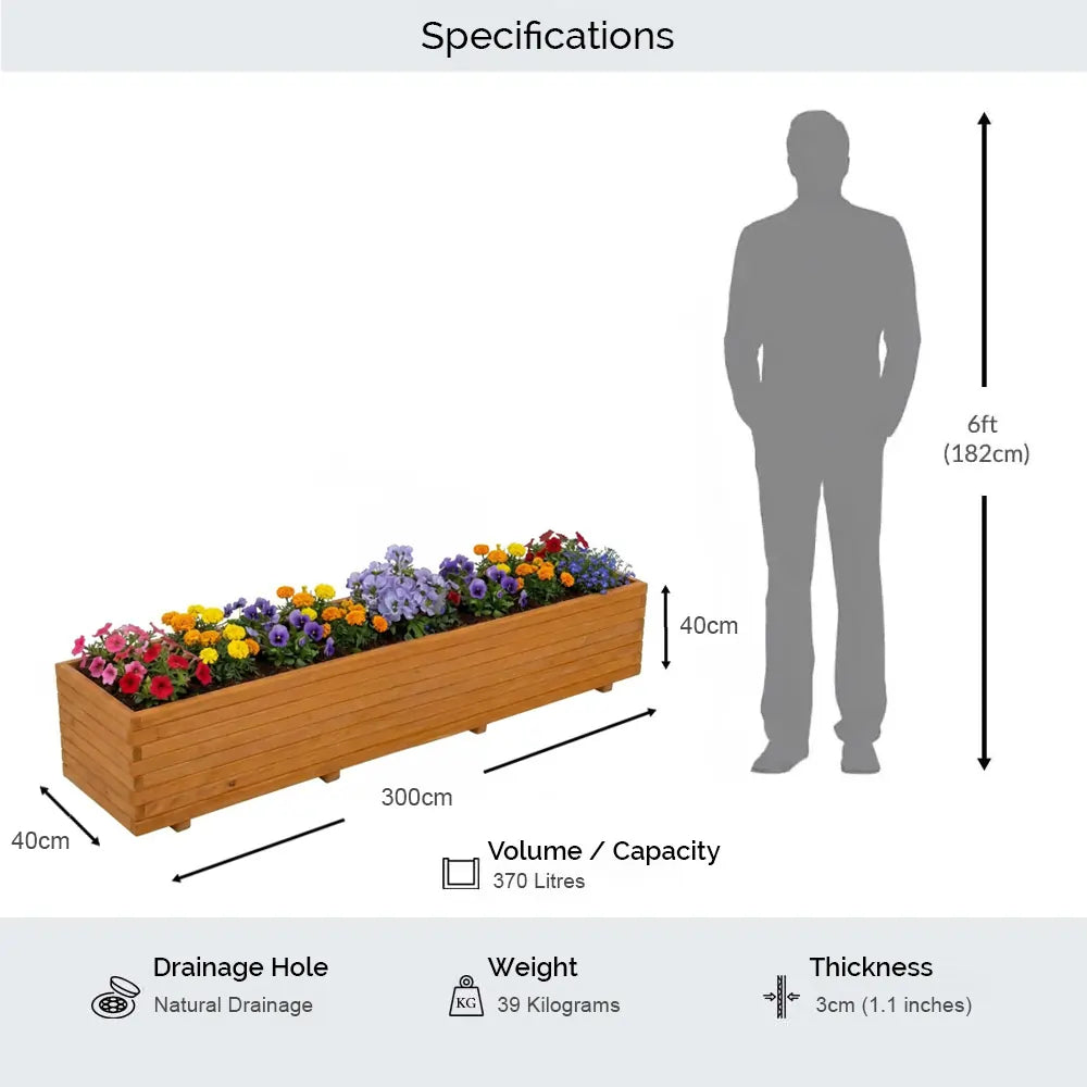 #natural
#300cm(L) x 40cm(W) x 40cm(H)
#With Liner
#No Liner