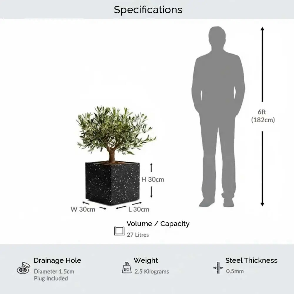 #30cm(L) x 30cm(W) x 30cm(H)
#Black Stone
#With Liner
#No Liner