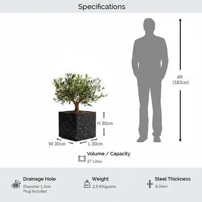 #30cm(L) x 30cm(W) x 30cm(H)
#Black Stone
#With Liner
#No Liner