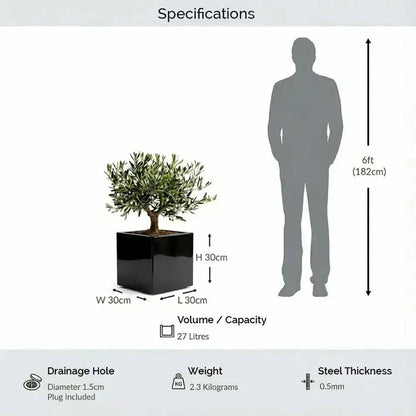 #30cm(L) x 30cm(W) x 30cm(H)
#Glossy Black
#With Liner
#No Liner