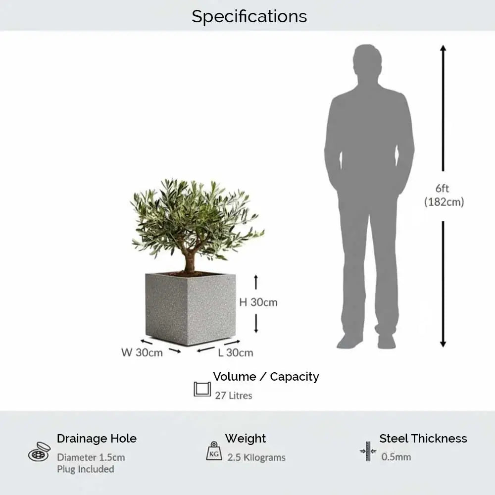 #30cm(L) x 30cm(W) x 30cm(H)
#Grey Stone
#With Liner
#No Liner