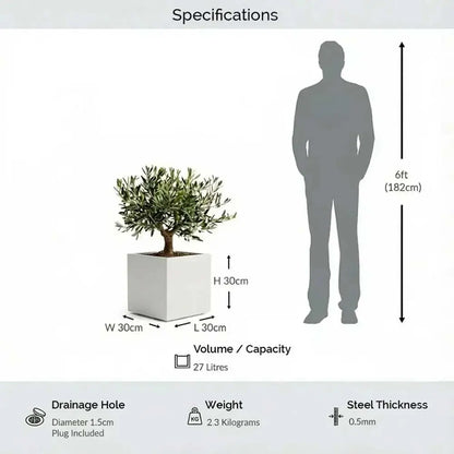 #30cm(L) x 30cm(W) x 30cm(H)
#White
#With Liner
#No Liner