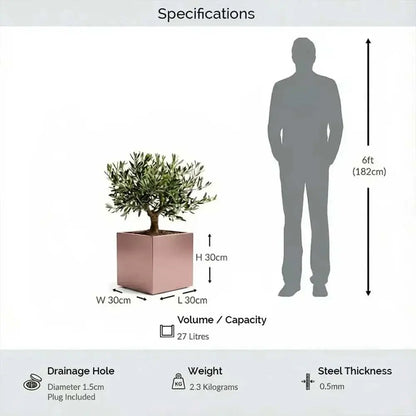 #30cm(L) x 30cm(W) x 30cm(H)
#Rose Gold
#With Liner
#No Liner