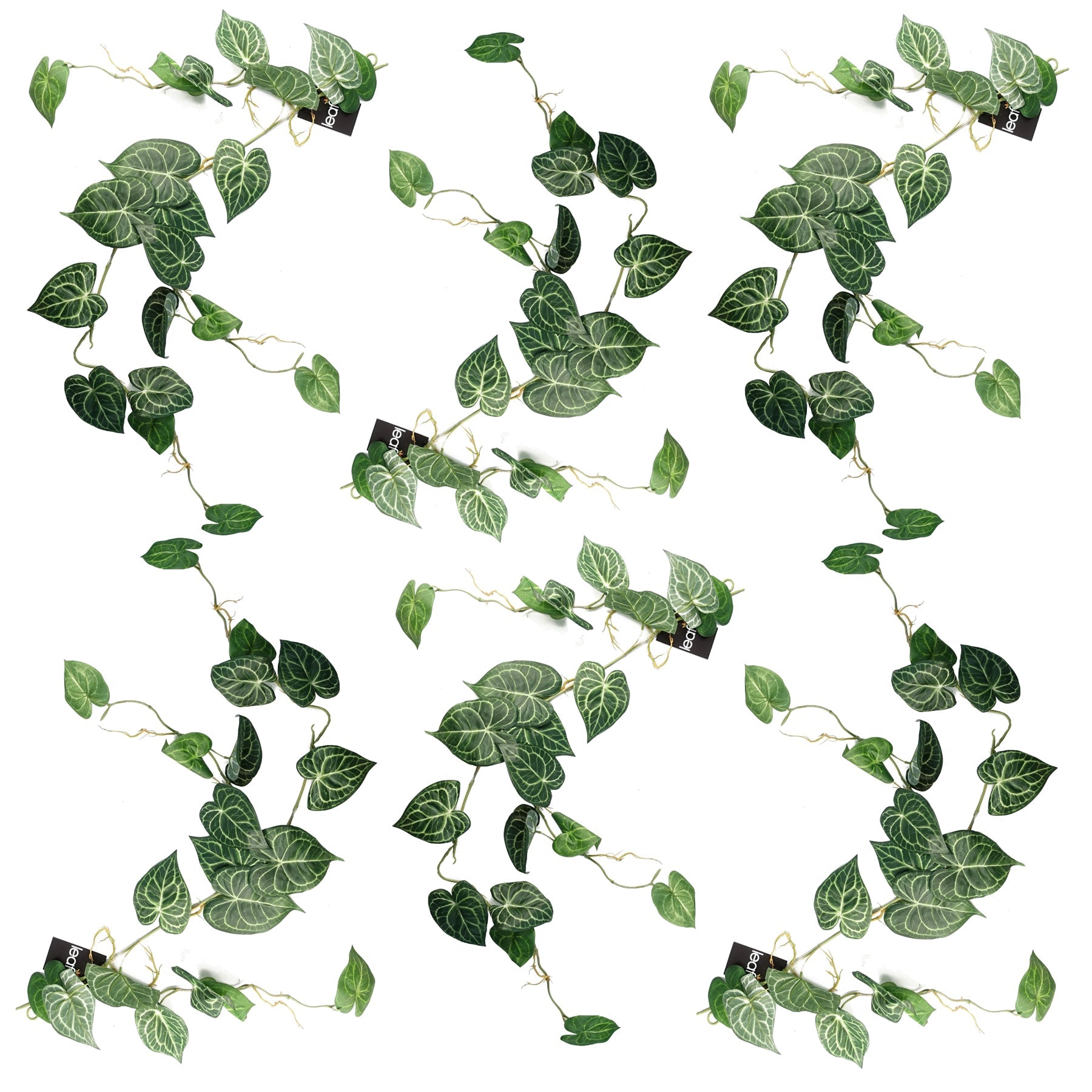 6 x 100cm Artificial Hanging Trailing Rounded Ivy Plant