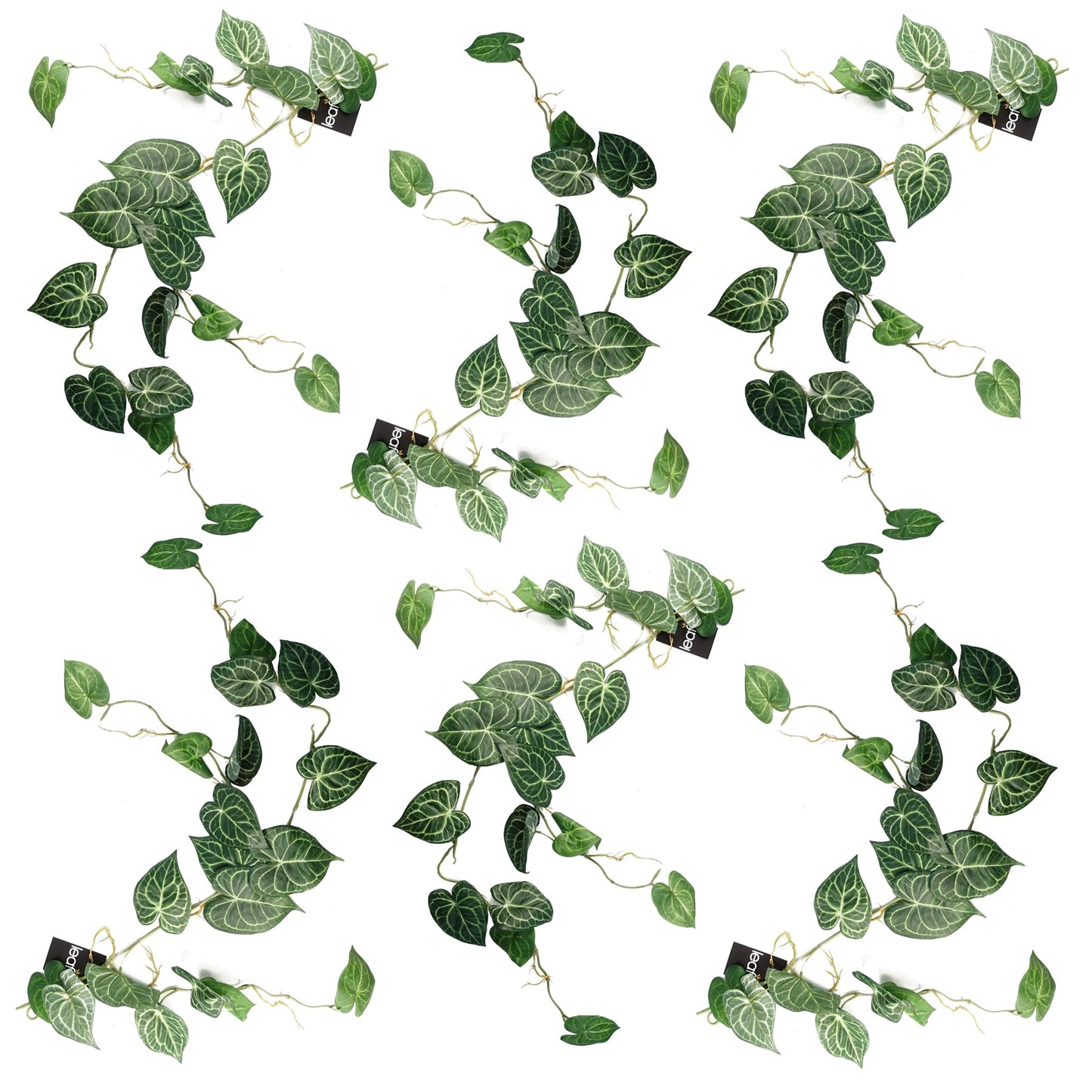 6 x 100cm Artificial Hanging Trailing Rounded Ivy Plant