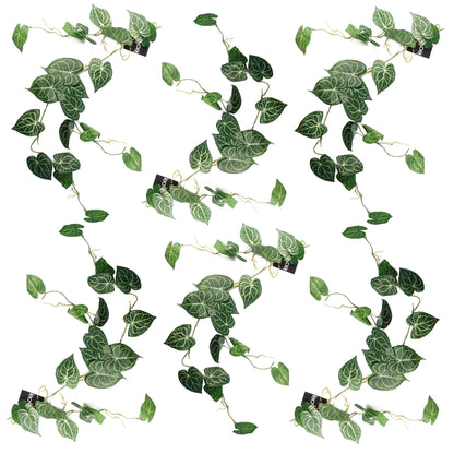 6 x 100cm Artificial Hanging Trailing Rounded Ivy Plant