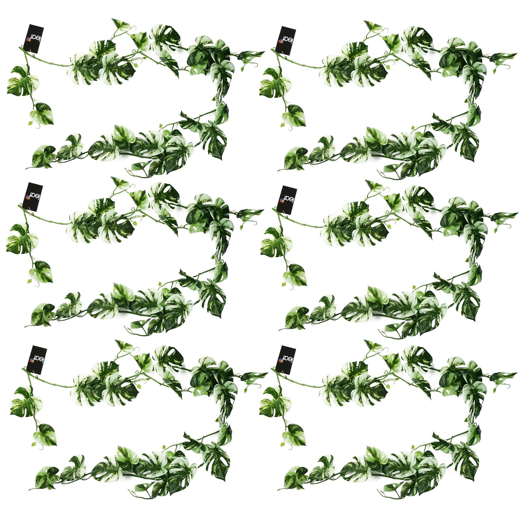 6 x 180cm Artificial Hanging Trailing Variegated Monstera Plant