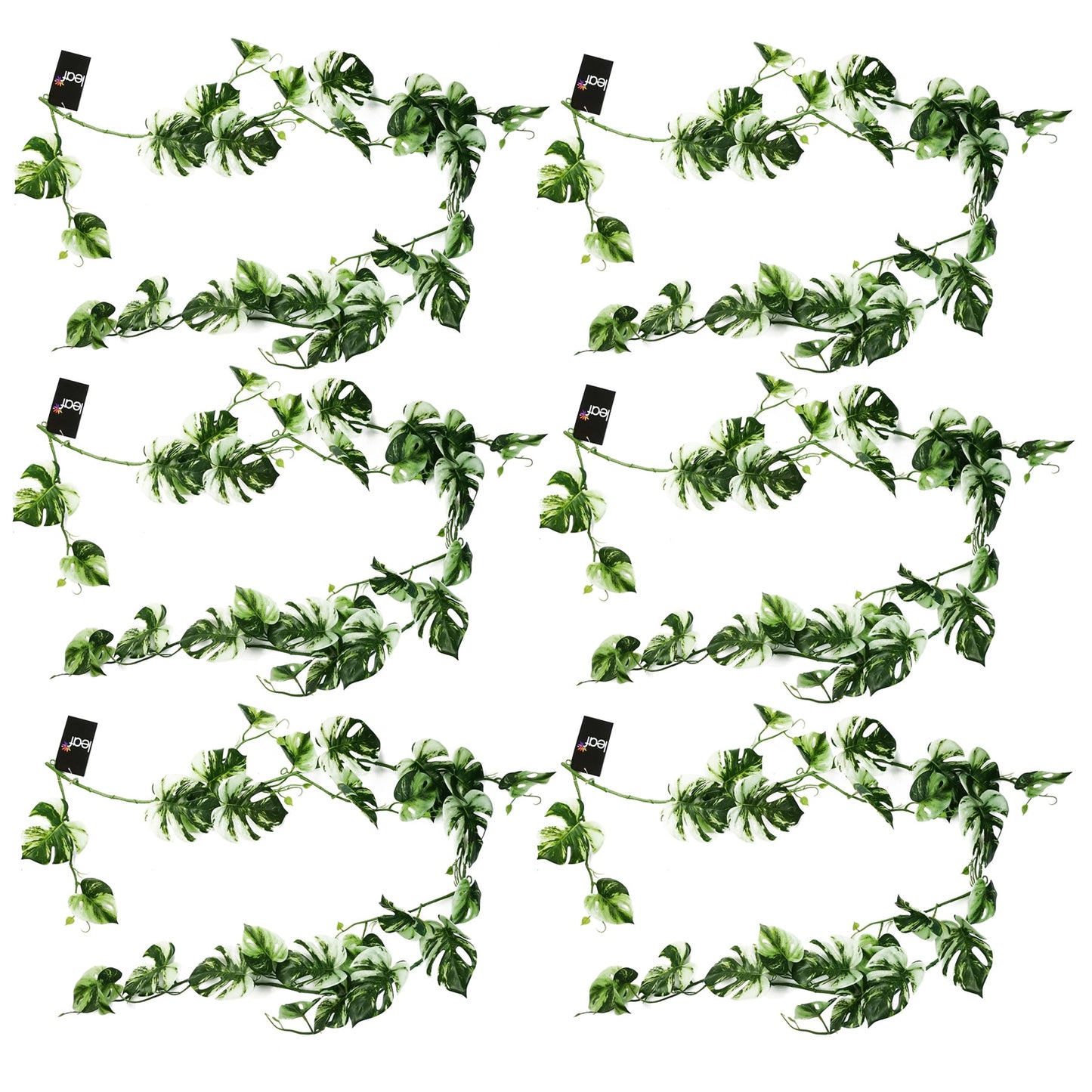 6 x 180cm Artificial Hanging Trailing Variegated Monstera Plant