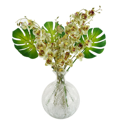 80cm Cream Artificial Mini Orchid Stem