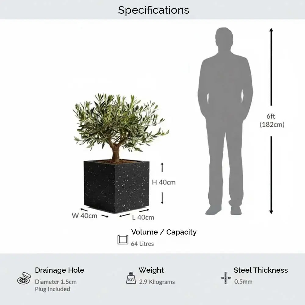 #40cm(L) x 40cm(W) x 40cm(H)
#Black Stone
#With Liner
#No Liner