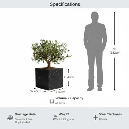 #40cm(L) x 40cm(W) x 40cm(H)
#Black Stone
#With Liner
#No Liner